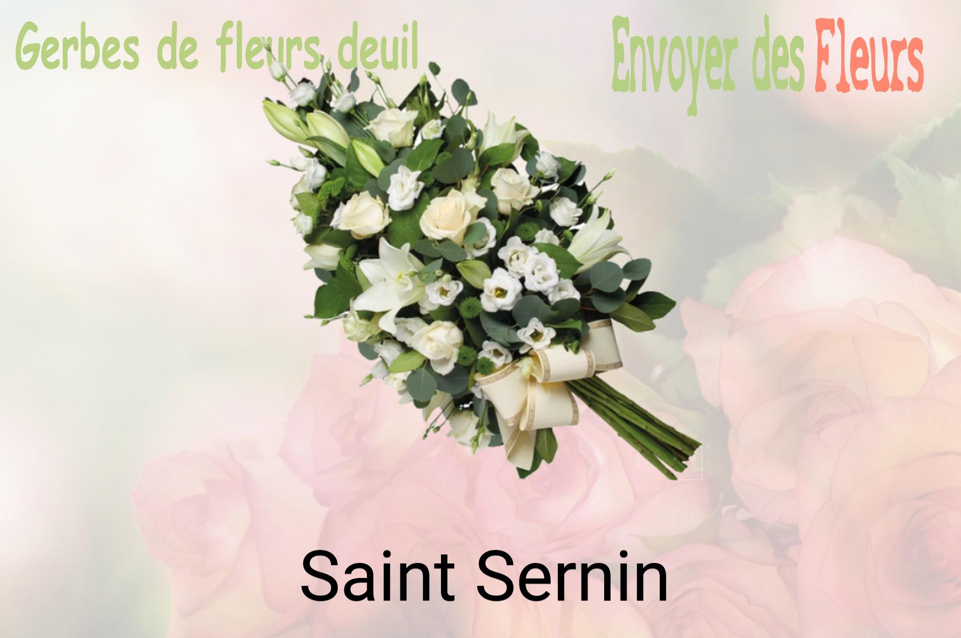 Gerbe de fleurs de deuil livrée à Saint-Sernin